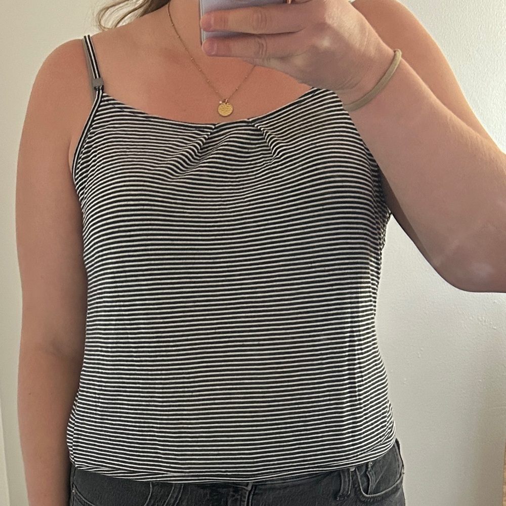 Calvin Klein Black and White Striped Top